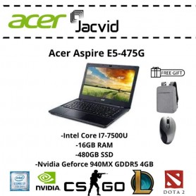 Acer Laptop Aspire Gaming (I7-7th Gen / 16GB Ram / 256GB SSD / 480GB SSD / Nvidia Geforce 940MX )